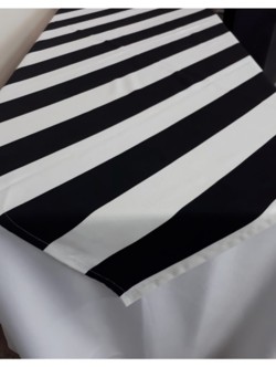 Linen Overlay Black & White Stripe