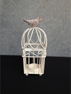 Tea Light Birdcage Miniature Cream