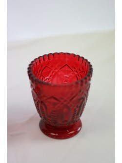 Tealight Glass Vintage Red Large
