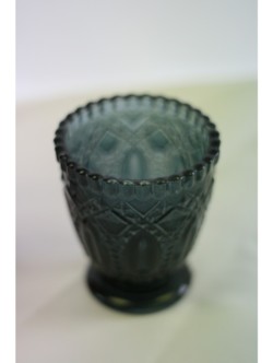 Tealight Glass Vintage Black Large