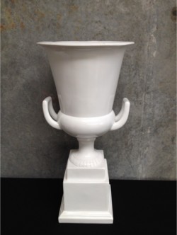 White Urn with handles