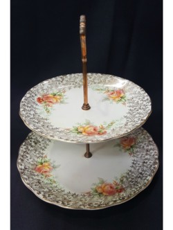 Cake Stand Vintage Floral 2 Tier