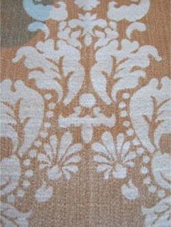 Natural & Blue Brocade 1.4m Square Overlay