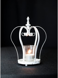 Crown Tea Light Holder White Small