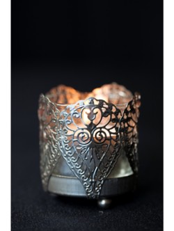 Tealight Marrakesh Scroll - Silver