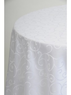 White Swirl 2.3m Round Cloth