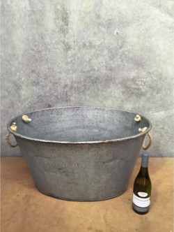 Zinc Wine Cooler With Rope Handles - Large