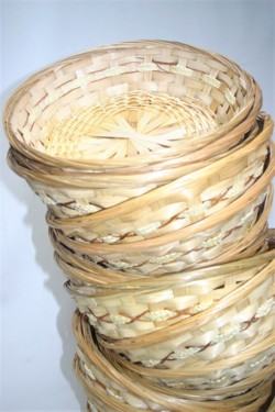 Bamboo Basket Woven Round