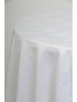 White Damask 2.3m Round Cloth