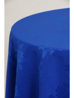 Royal Blue Damask 3.3m Round Cloth