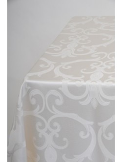 Ivory Fleur Di Li 2.3m Square Cloth