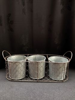 Zinc & Wire Basket Triple