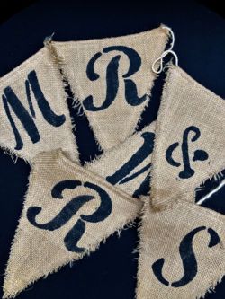 Hessian Bunting Flags - Mr & Mrs