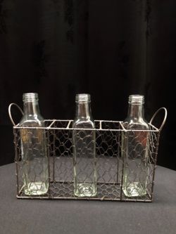 Wire Basket With Bottles