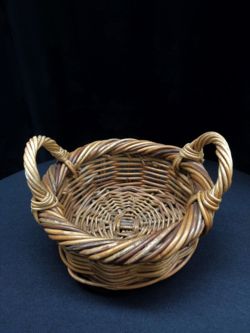 Cane Basket Round With Handles