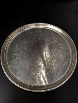 Silver 36cm Round Tray