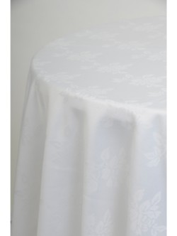 White Damask 3.3m Round Cloth