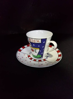 Coloured Demi Tasse Cup And Saucer