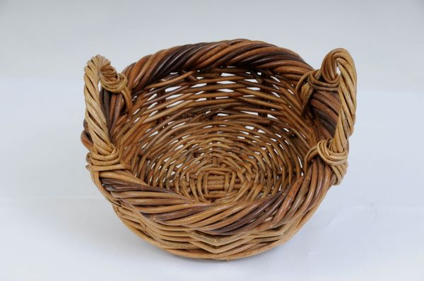 Cane Basket Round With Handles