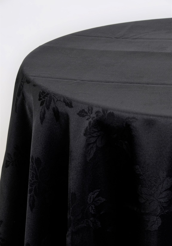 Black Damask 3m Round Cloth, Round Black Tablecloth Nz