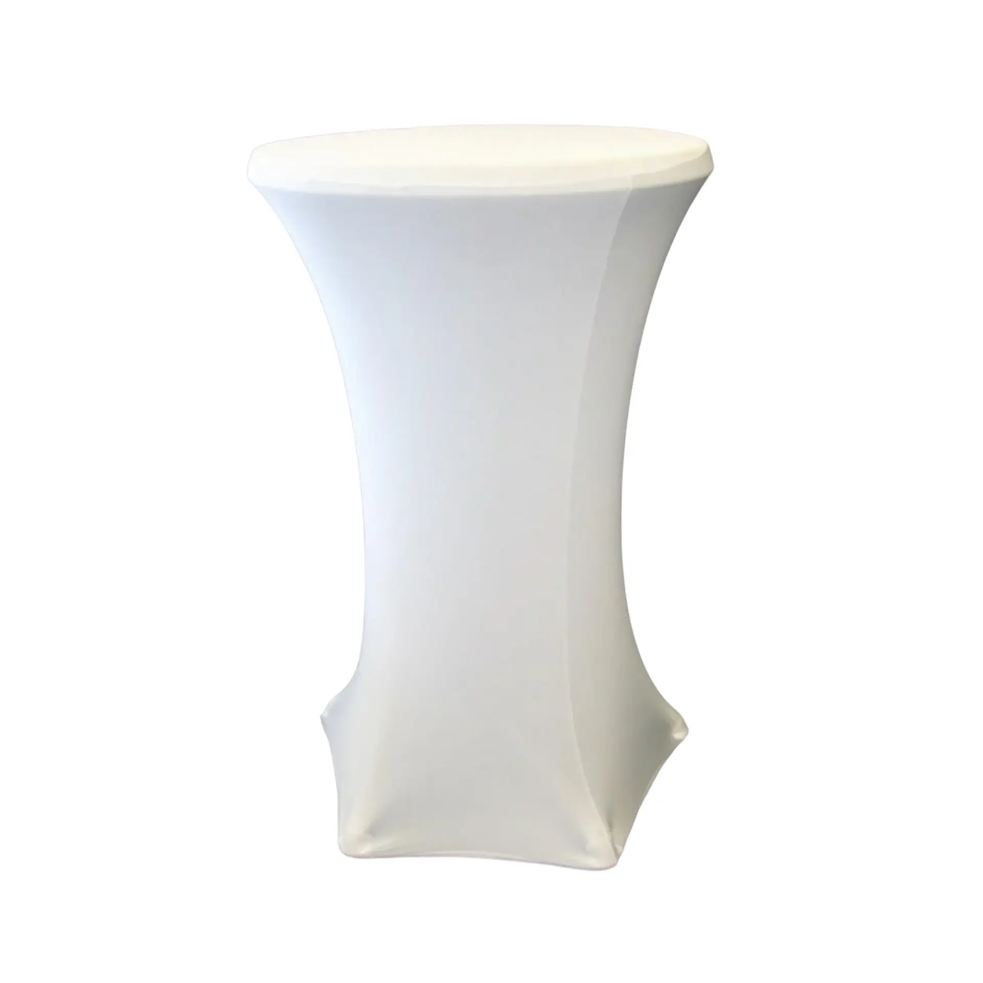 Insphire_Auckland_Hire-700mm Bar Leaner Cover White Lycra (5 leg)