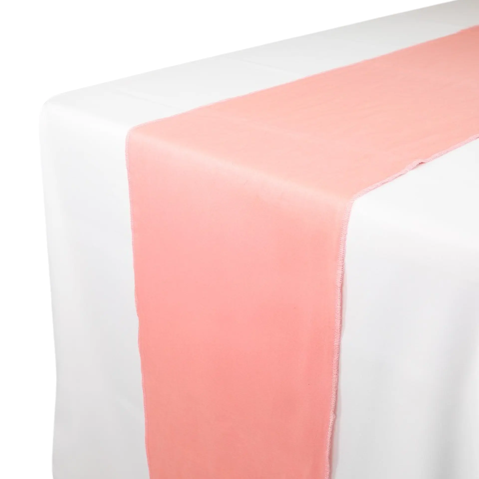 Insphire_Auckland_Hire-Table Runner Salmon Pink Linen Look 3m x 0.34m