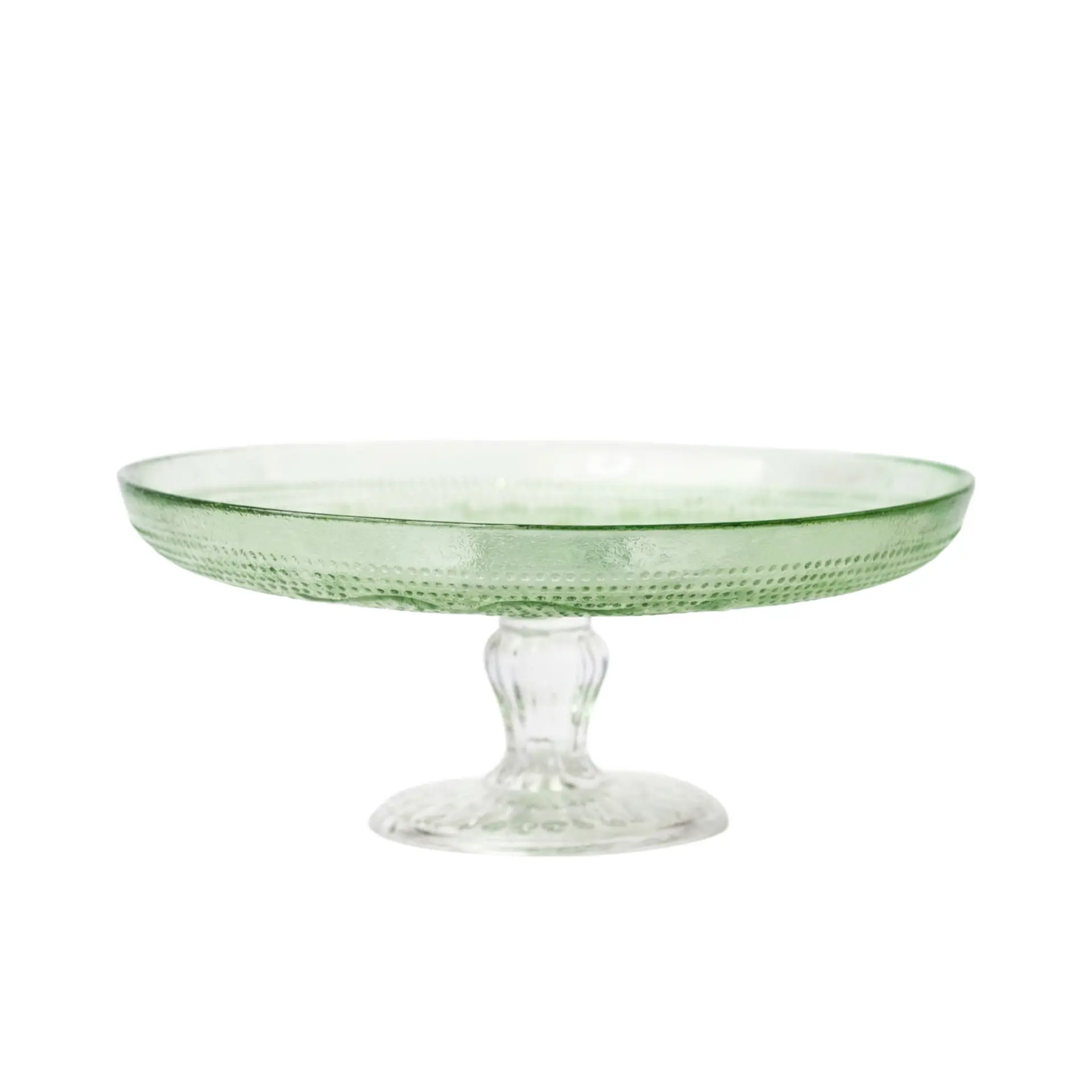 Insphire_Auckland_Hire_Cake Stand Upturn Glass Green Small