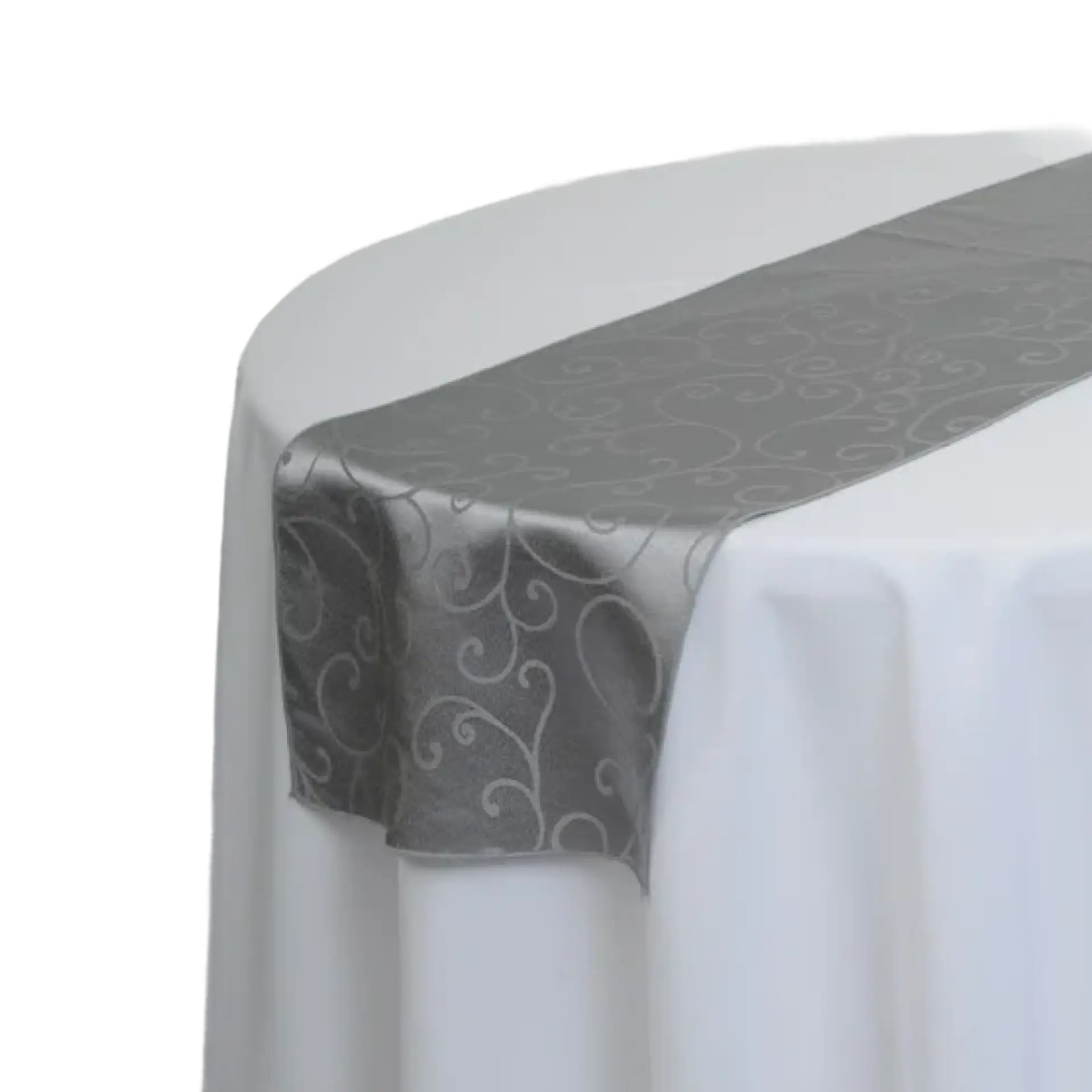 Insphire_Auckland_Hire_Table Runner Grey Swirl