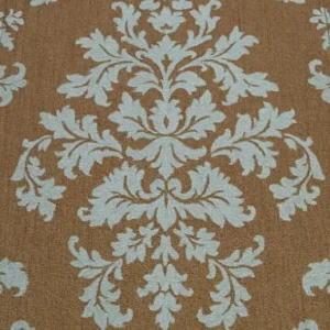 Table Runner Natural/Blue Brocade