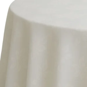 Linen Round White Damask 3.0m