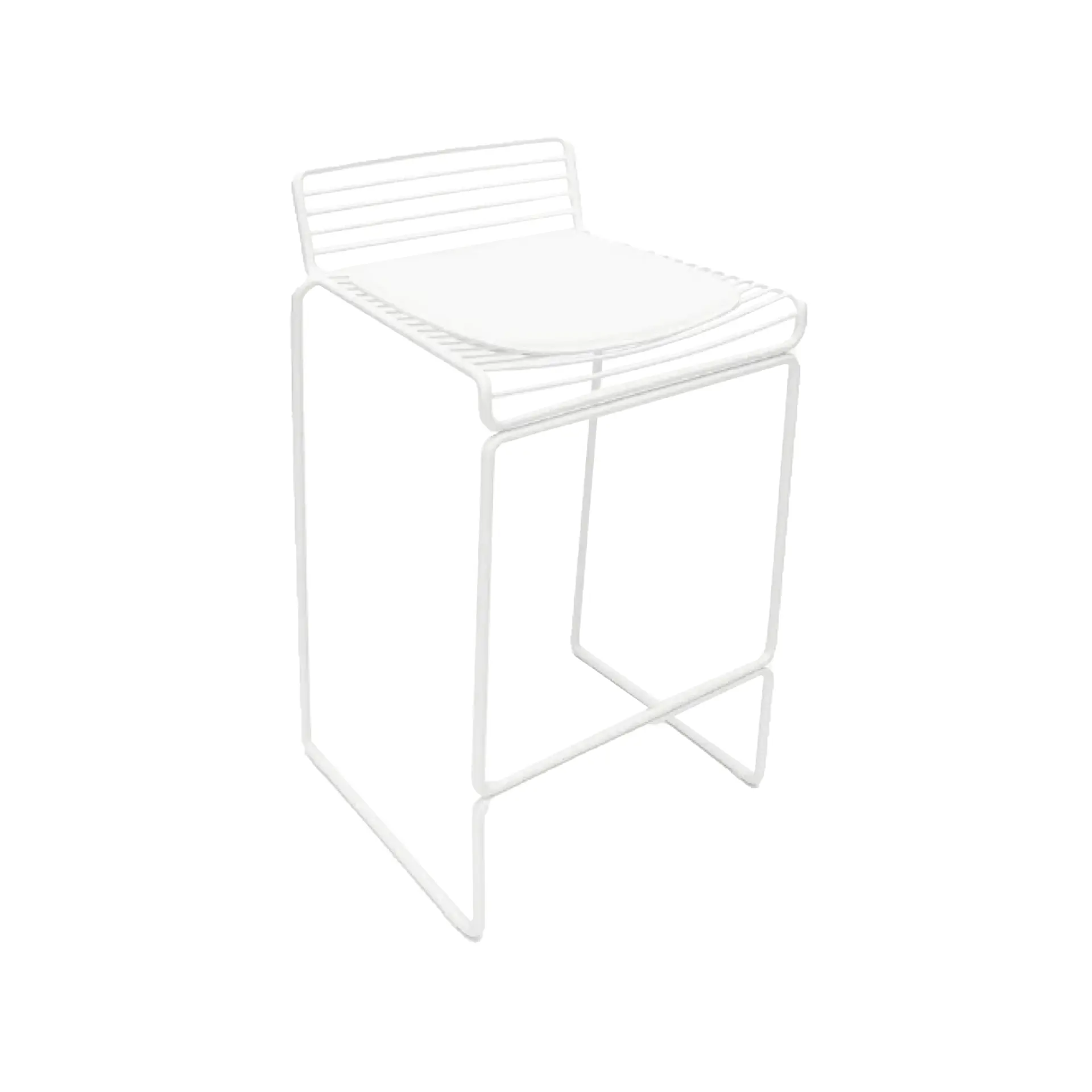 Insphire_Auckland_Hire_Bird Cage Bar Stool White – with cushion