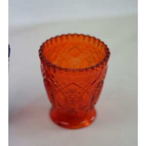 Tealight Glass Vintage Orange - LARGE