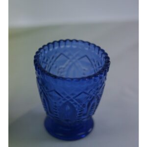 Tealight Glass Vintage Blue - LARGE