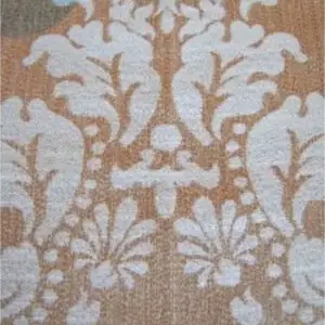 Linen Overlay Natural/Blue Brocade
