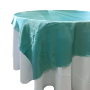 Linen Overlay Tiffany Blue Square 90"/2.3m