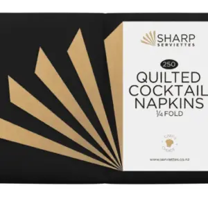 Cocktail Quilted 4-Fold Napkin Black