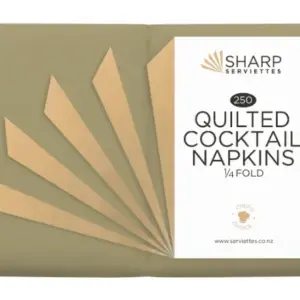 Cocktail Quilted 4-Fold Napkin Gold