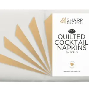 Cocktail Quilted 4-Fold Napkin White