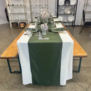 Linen Moss Green Runner 4m