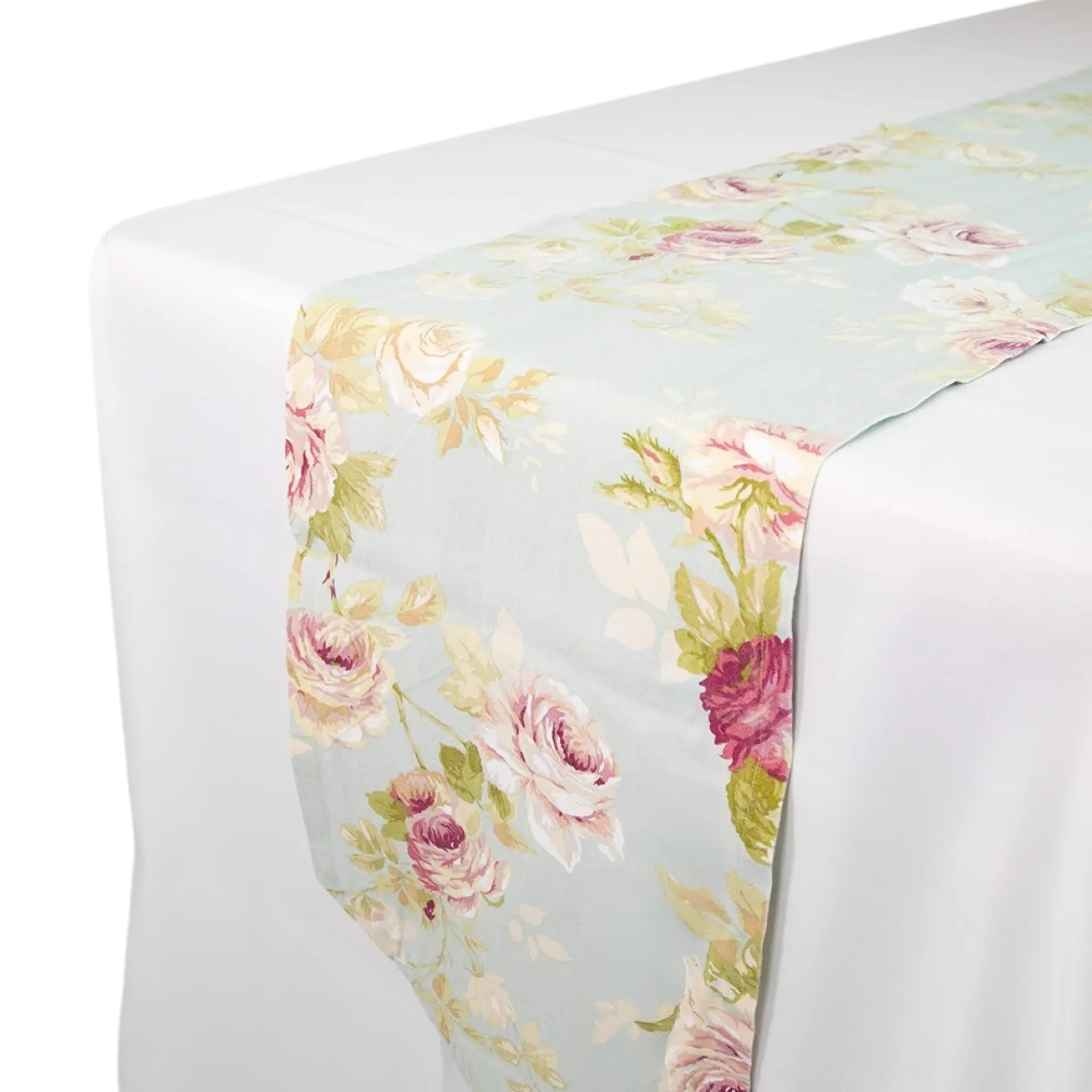 Insphire_NZ_Hire-Table Runner Vintage Blue Floral
