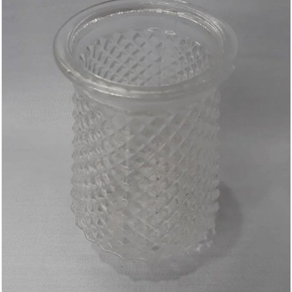 Crystal Look Hurricane Vase w/Rope Handle