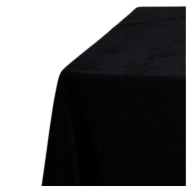 Linen Square Black Damask 90/2.3m
