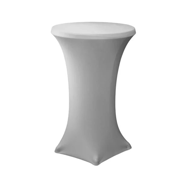 Insphire_Auckland_Hire-700mm Bar Leaner Cover Silver Lycra (5 leg)