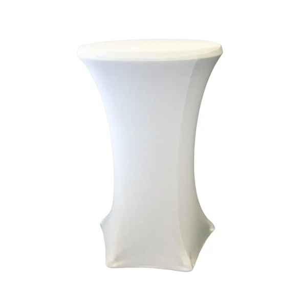 Insphire_Auckland_Hire-700mm Bar Leaner Cover White Lycra (5 leg)