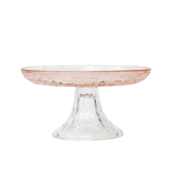 Insphire_Auckland_Hire_Cake Stand Upturn Glass Pink Small