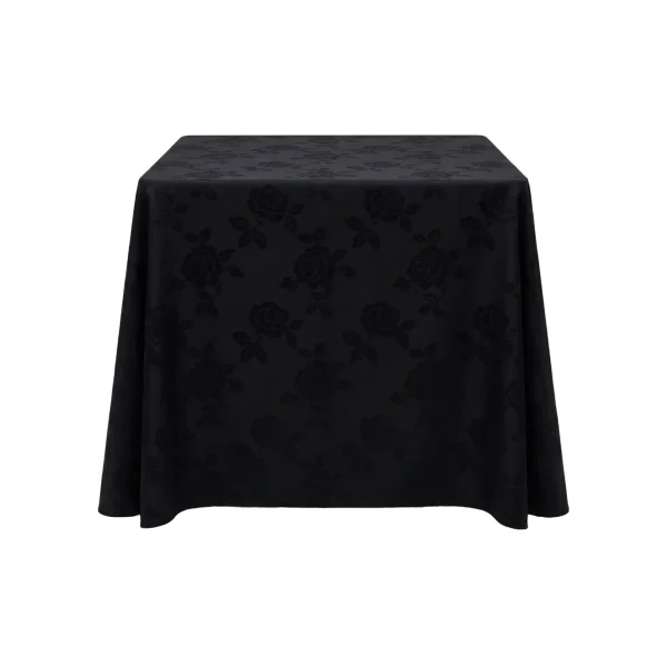Insphire_Auckland_Hire_Linen Square Black Damask 54 1.35m