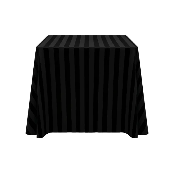 Insphire_Auckland_Hire_Linen Square Black Satin Stripe 54 1.35m
