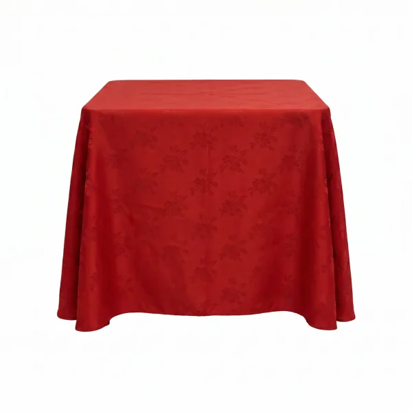 Insphire_Auckland_Hire_Linen Square Red Damask 54″ 1.35m