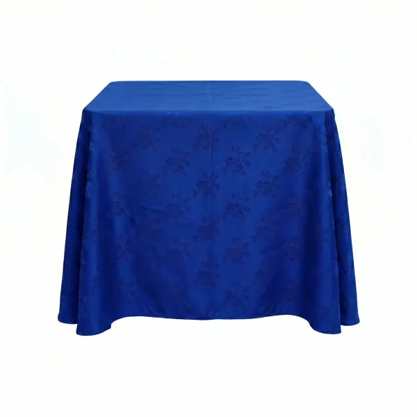 Insphire_Auckland_Hire_Linen Square Royal Blue Damask 54` 1.35m