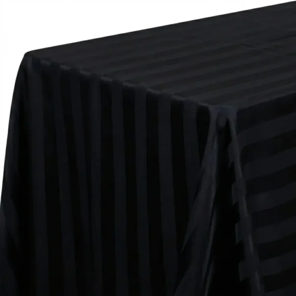 Insphire_NZ_Hire-24-dark-Linen Square Black Satin Stripe 54 : 1.35m